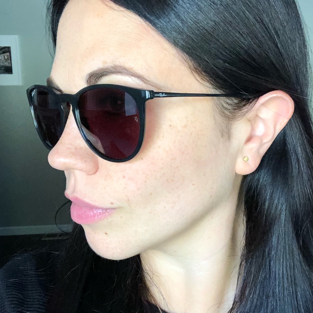 Ray Ban Erika Polarized Sunglasses in Black/Violet